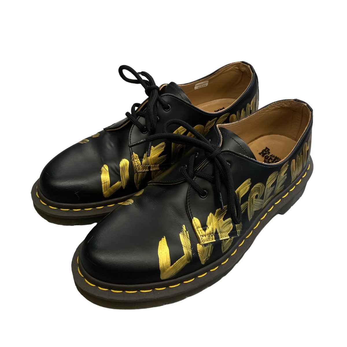 COMME des GARCONS×Dr．Martens ペイント加工レザーシューズ14438001 14438001 ブラック サイズ  UK6｜【公式】カインドオルオンライン ブランド古着・中古通販【kindal】