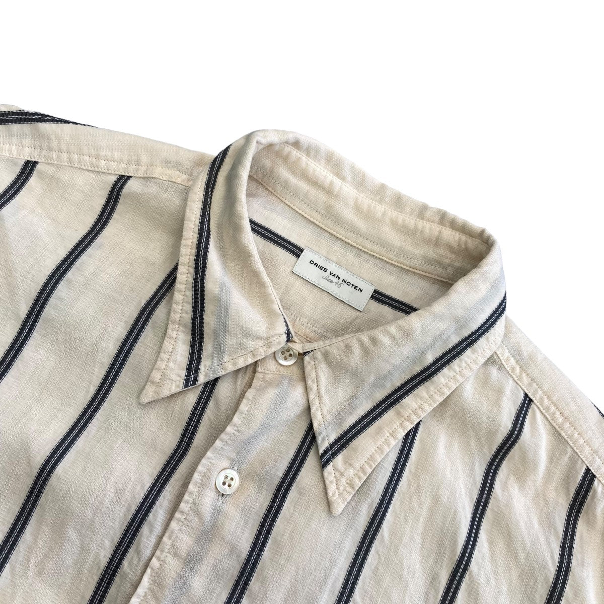 DRIES VAN NOTEN ストライプ柄半袖シャツ 古着・中古-3枚目のアイテム画像
