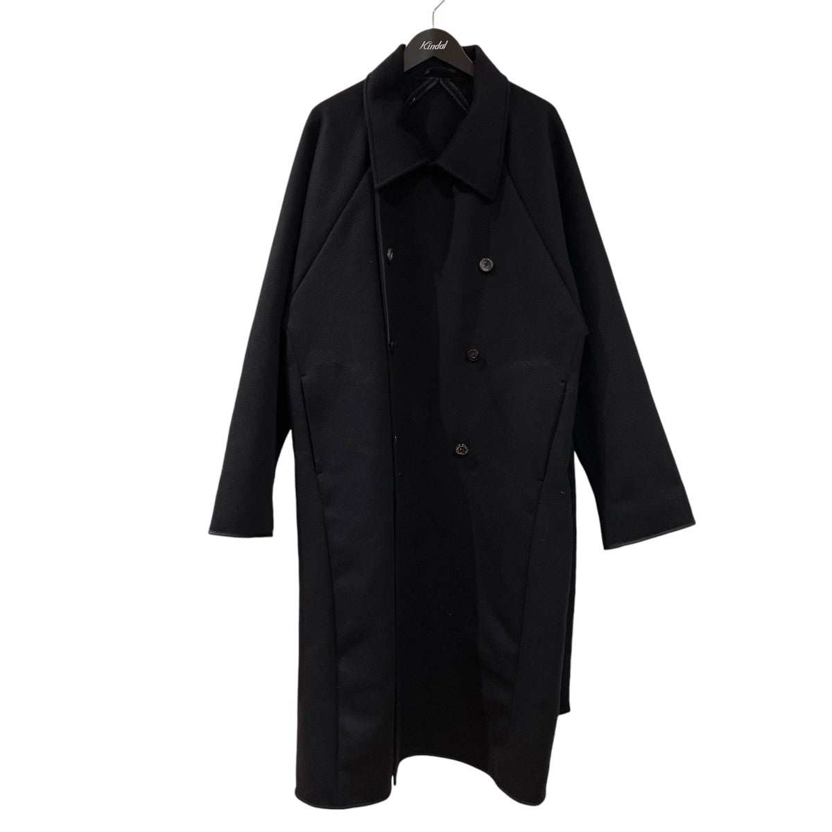 OVERCOAT(オーバーコート) 23AWAGLAN SLEEVE DOUBLE BREASTED OVERCOAT WITH  BELTベルテッドステンカラーコートF23C019-DWDB F23C019-DWDB ブラック サイズ 1｜【公式】カインドオルオンライン  ブランド古着・中古通販【kindal】