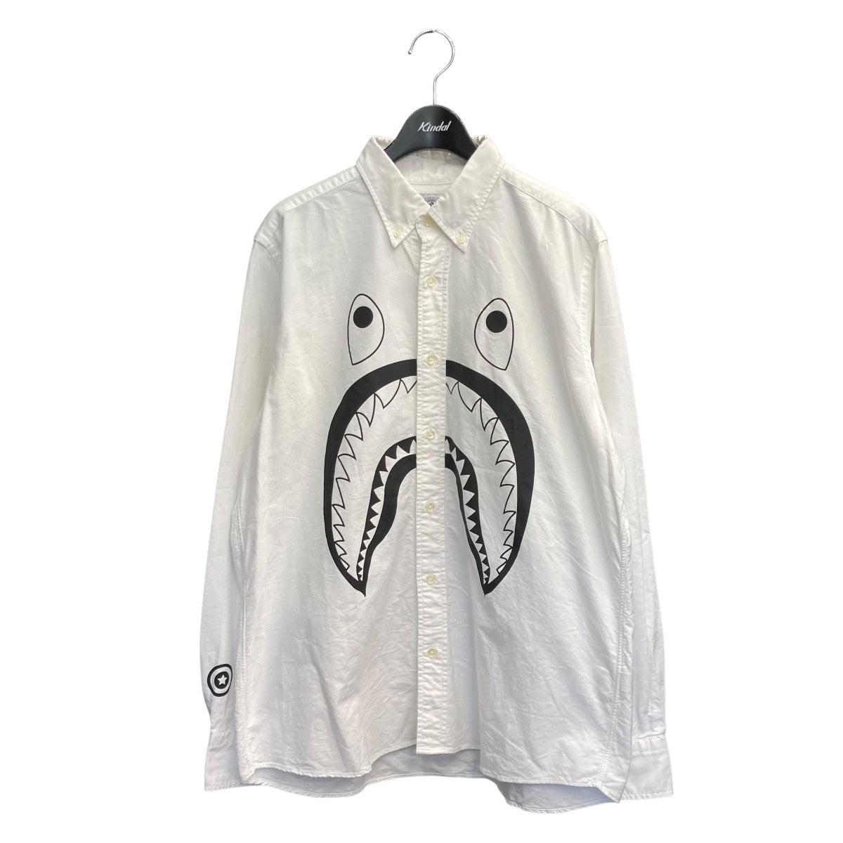 アベイシングエイプ 日本製 総柄 長袖 ボタンダウンシャツ M ホワイト 他 A BATHING APE メンズ A BATHING APE(アベイシングエイプ) ボタンダウンシャツ001SHB301002X