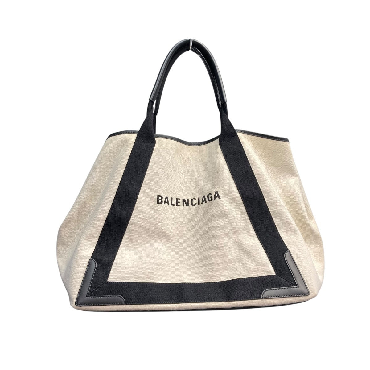 バレンシアガ トートバッグ　ナチュラル＆ブラック　ネイビーカバス　Mサイズ NAVY（BALENCIAGA） バレンシアガ トートバッグ ネイビーカバス