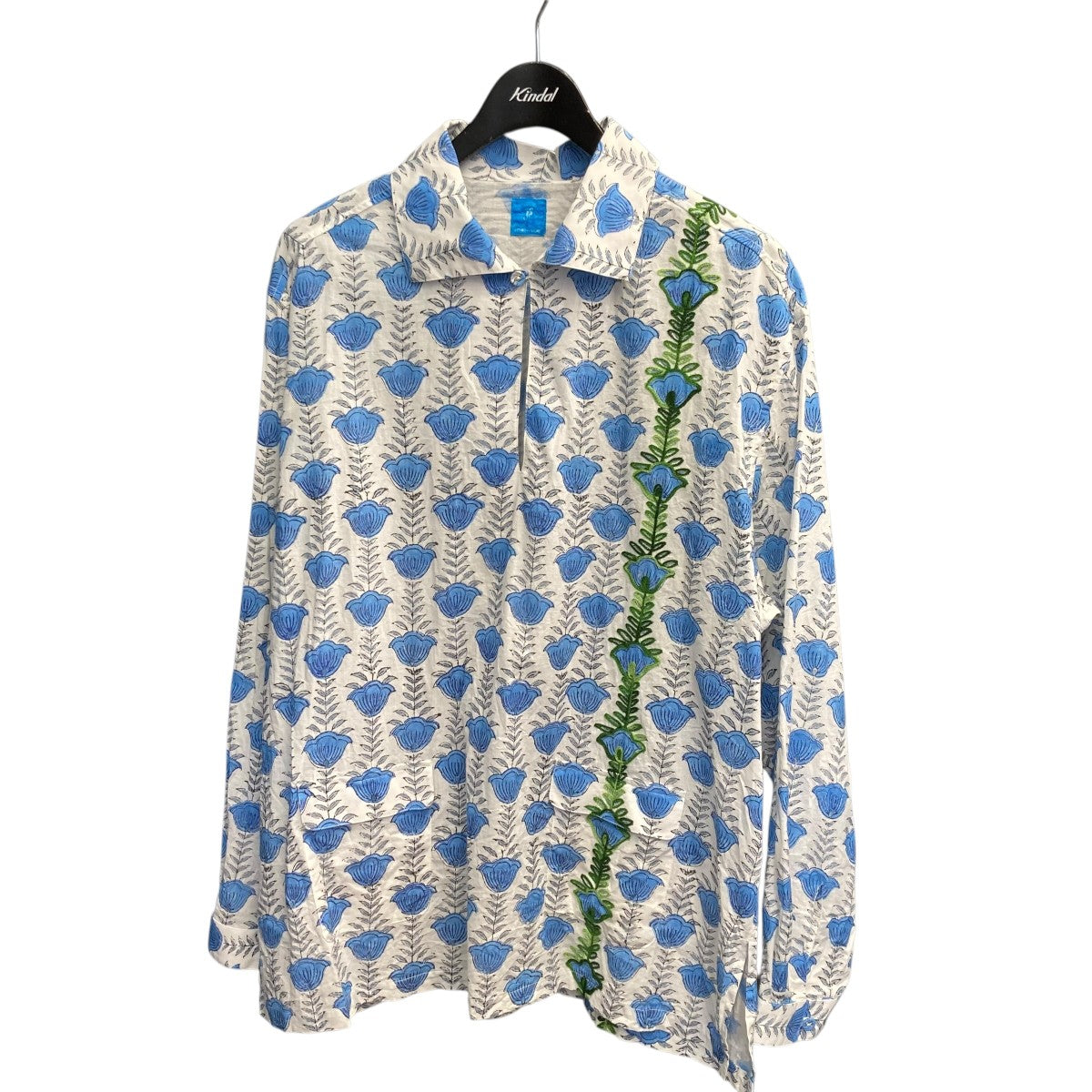 【for みぃ様】オーダー品 PERIOD FEATURES(ピリオドフィーチャーズ) BLOCK PRINT SHIRTS刺繍