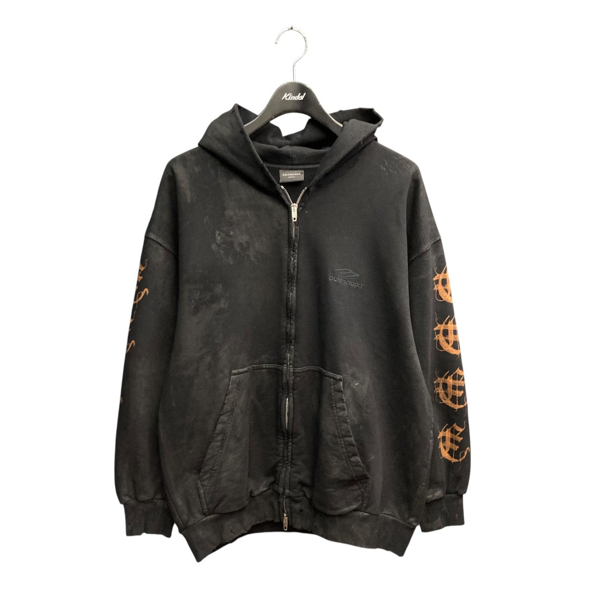 BALENCIAGA ダメージ　ブラックパーカー BALENCIAGA(バレンシアガ) 23AWジップパーカー744454 744454
