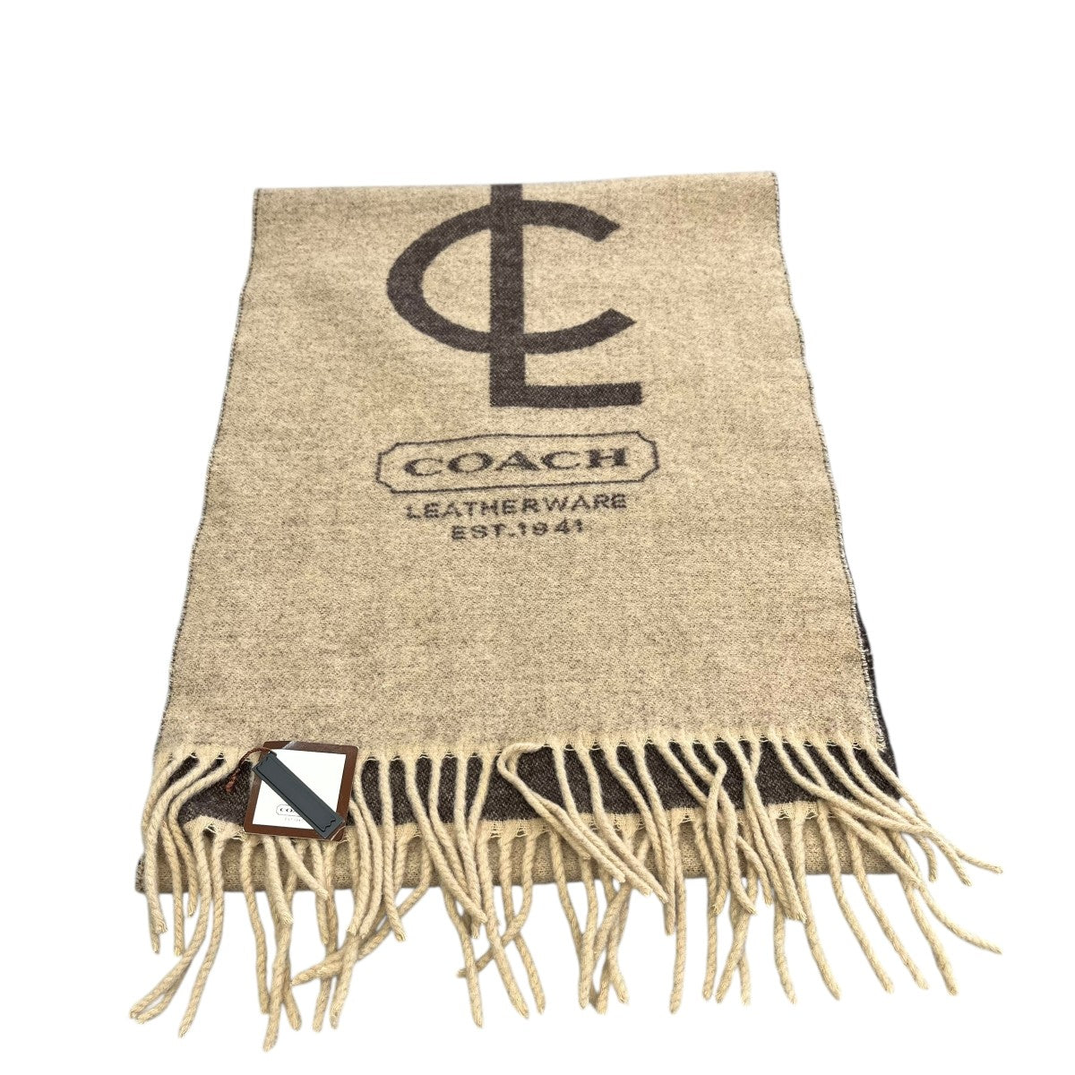 【ハン】【美品】COACH コーチ　マフラー 中古・古着通販】COACH (コーチ) マフラー グレー×ネイビー