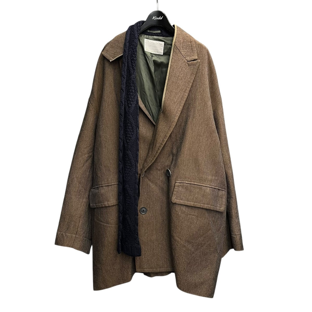 KOLOR(カラー) 22AWRakid herringbone docking coatドッキングコート