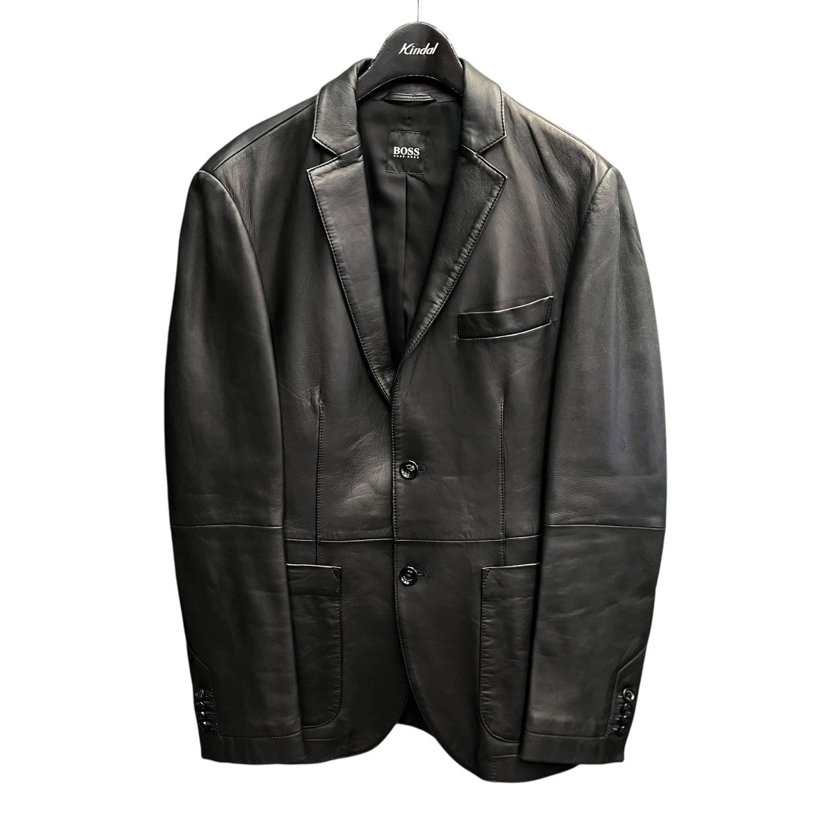 HUGO BOSS(ヒューゴボス) レザージャケット ブラック サイズ 48 