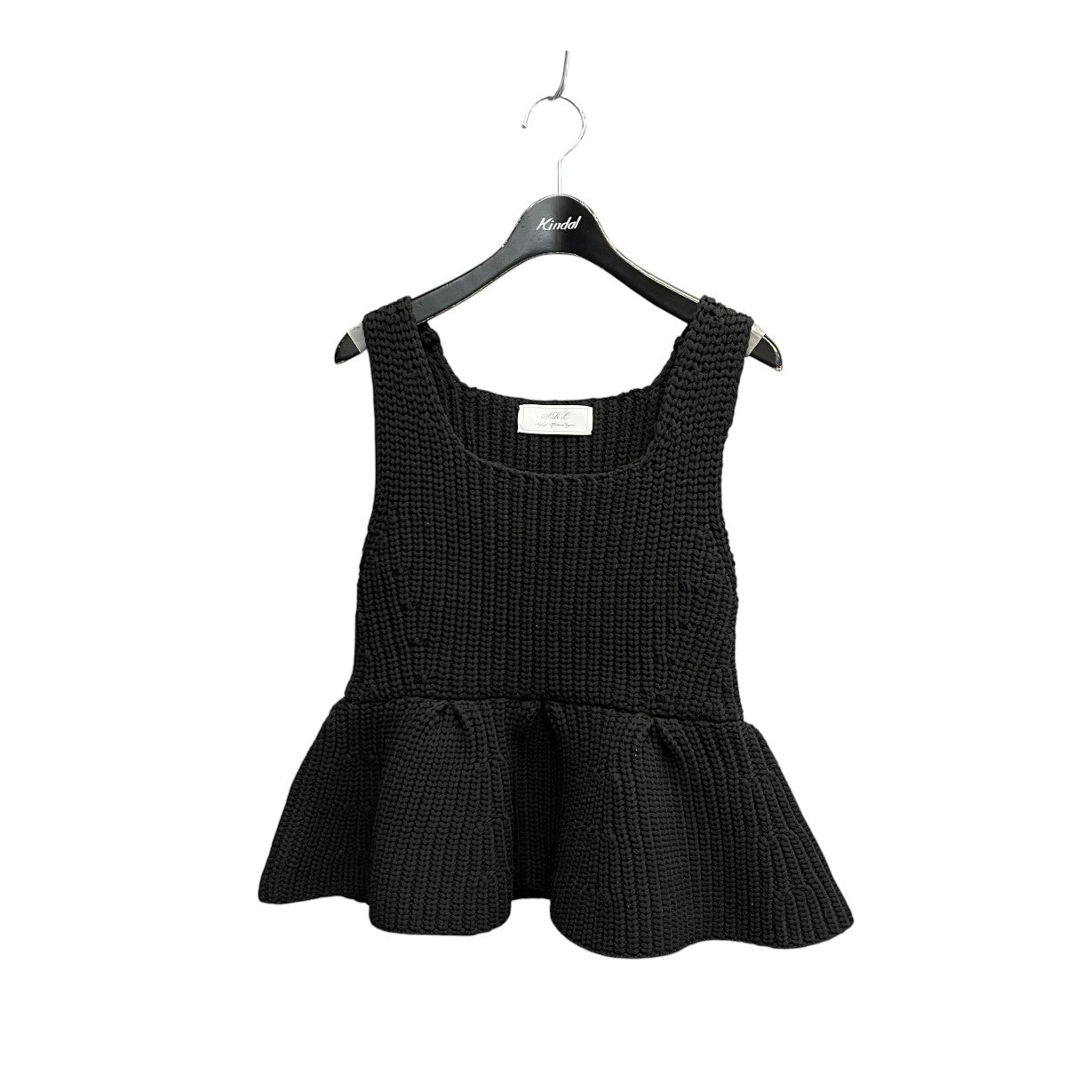 High-stretch peplum knit topベスト121615922