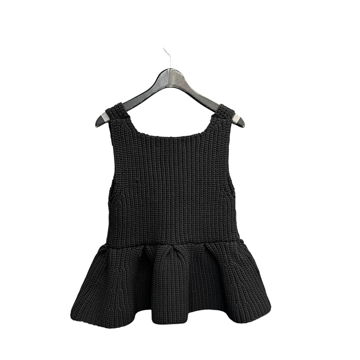 High-stretch peplum knit topベスト121615922