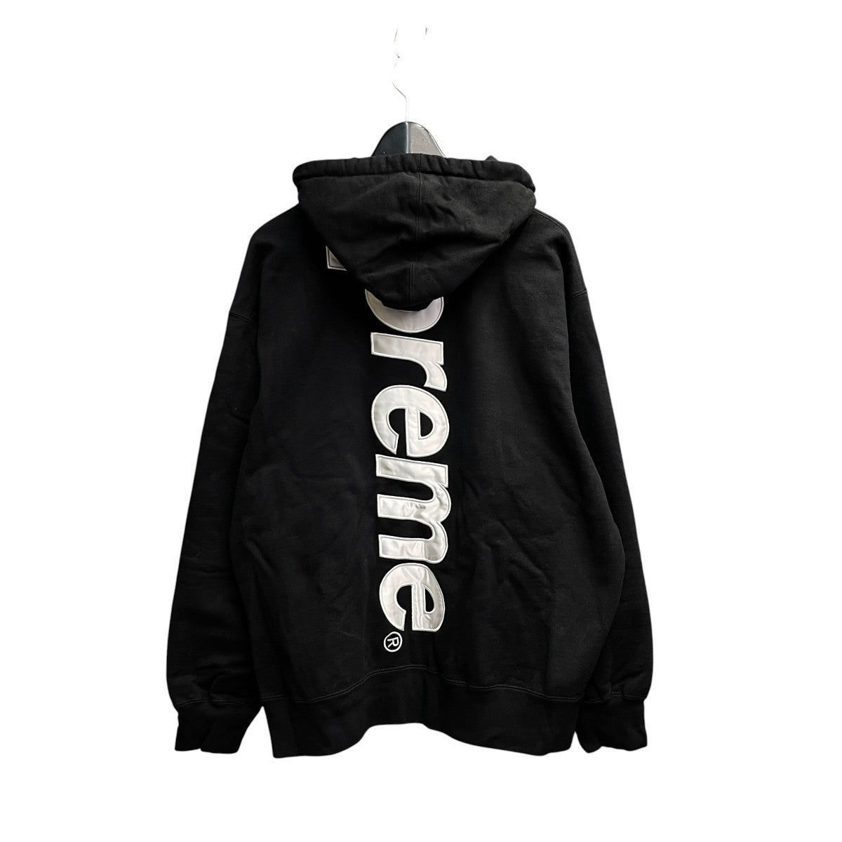 Satin Applique Hooded Sweatshirtプルオーバーパーカー