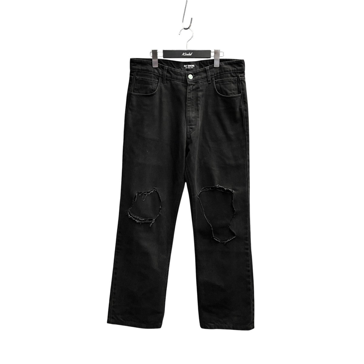 20AWRELAXED DENIM PANTS WITH UNEVEN KNEE PATCHESデニムパンツ202-322-10134