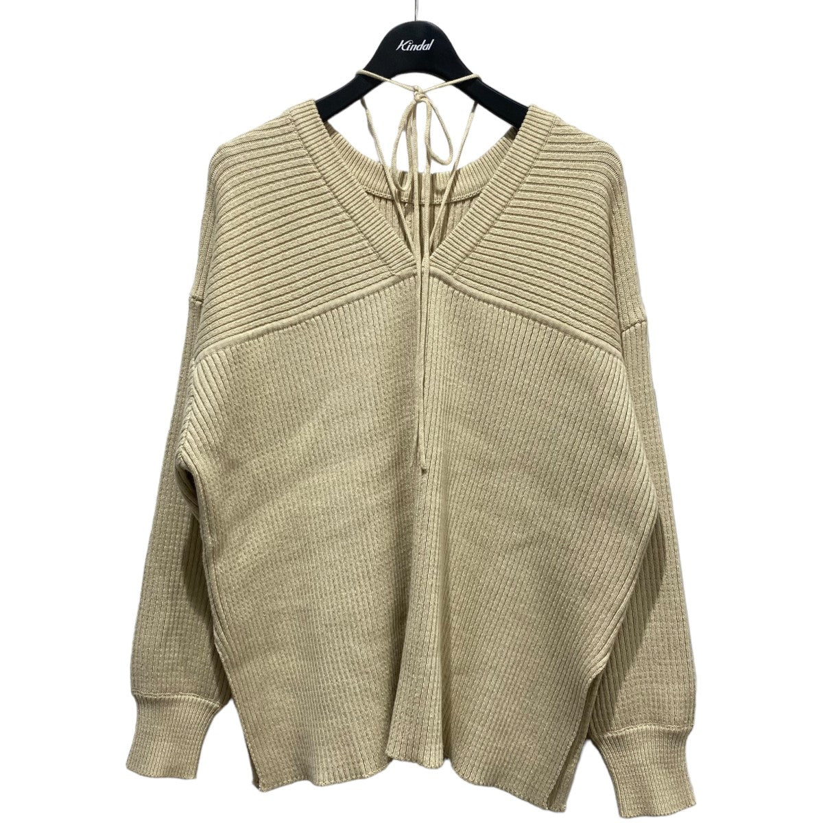 ミックスカラーストリングワイドニットトップス