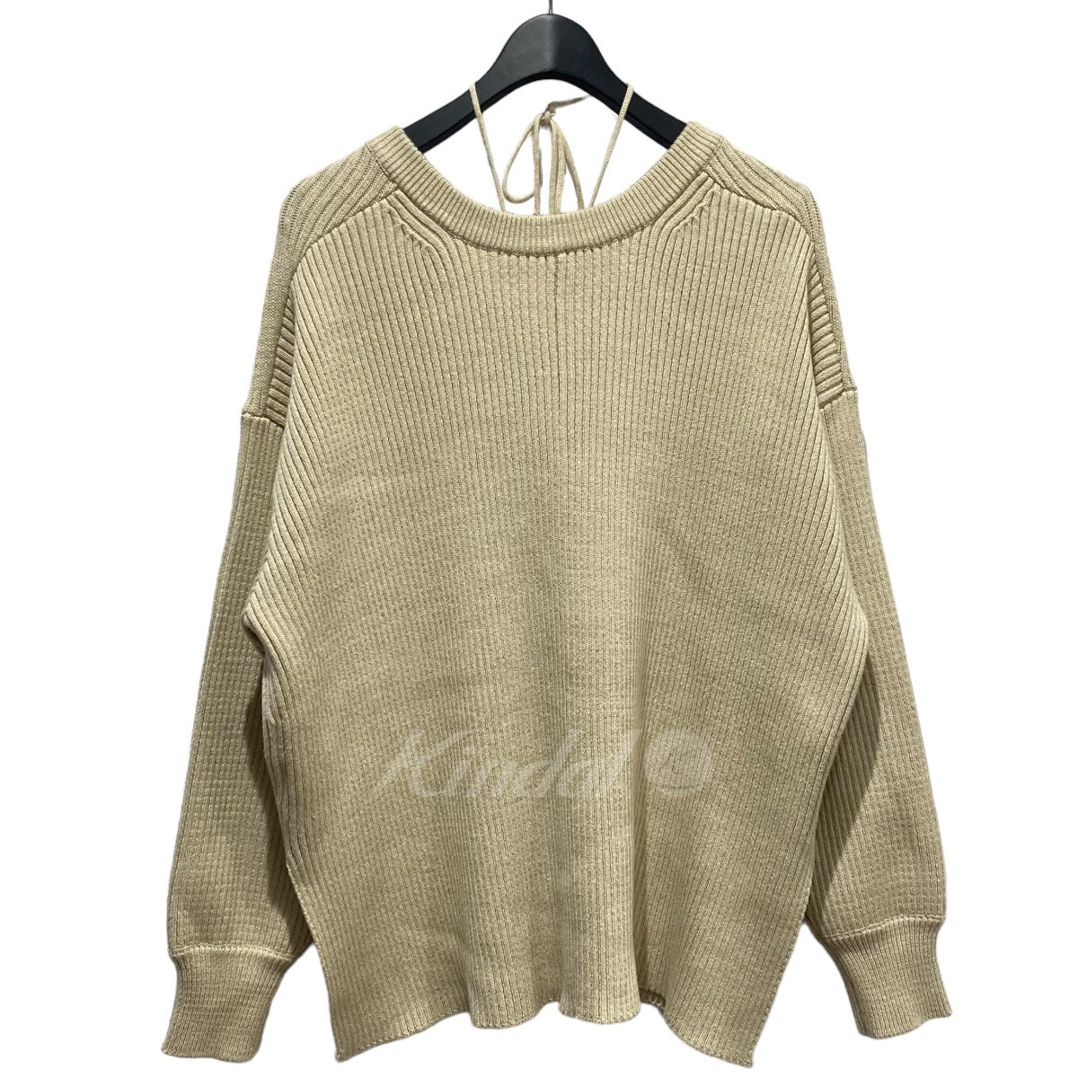 ミックスカラーストリングワイドニットトップス