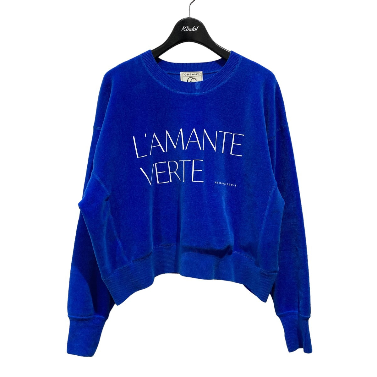 ベロア素材 クロップド丈スウェット