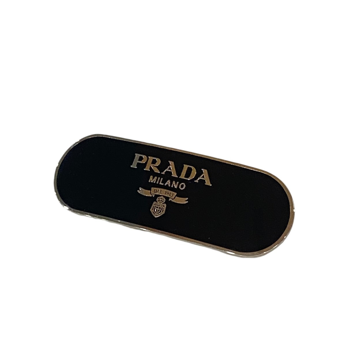 PRADA(プラダ) 1IF022 ロゴメタルプレートバレッタ ヘアクリップ ブラック サイズ 14｜【公式】カインドオルオンライン  ブランド古着・中古通販【kindal】