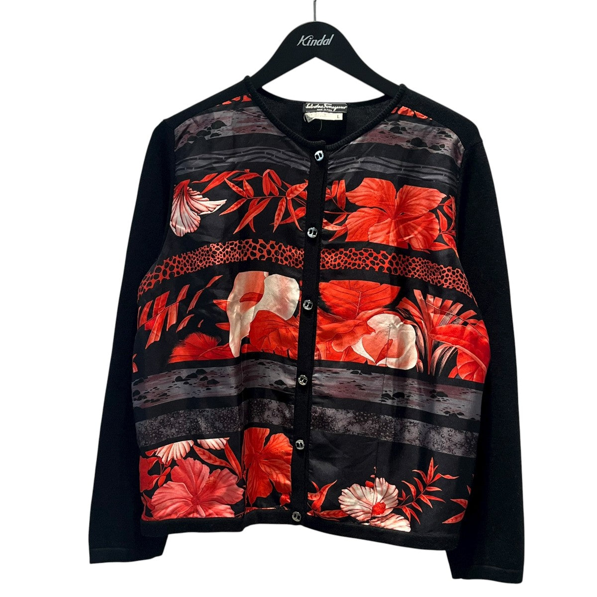 ノーカラーカーディガン