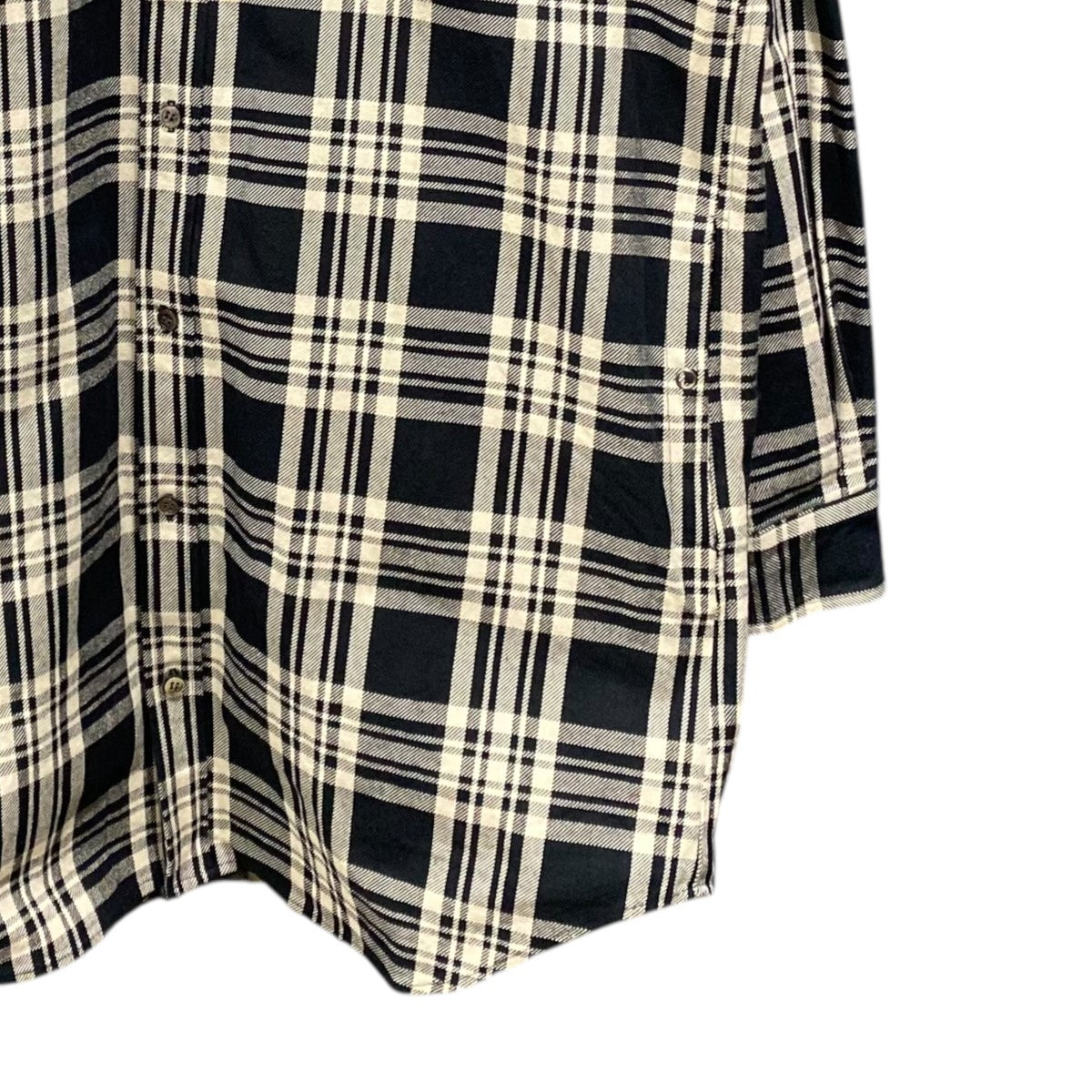 ALLAROUND HEAVY TWILL CHECK SHIRT (LONG LENGTH) MONOTONE 古着・中古-4枚目のアイテム画像