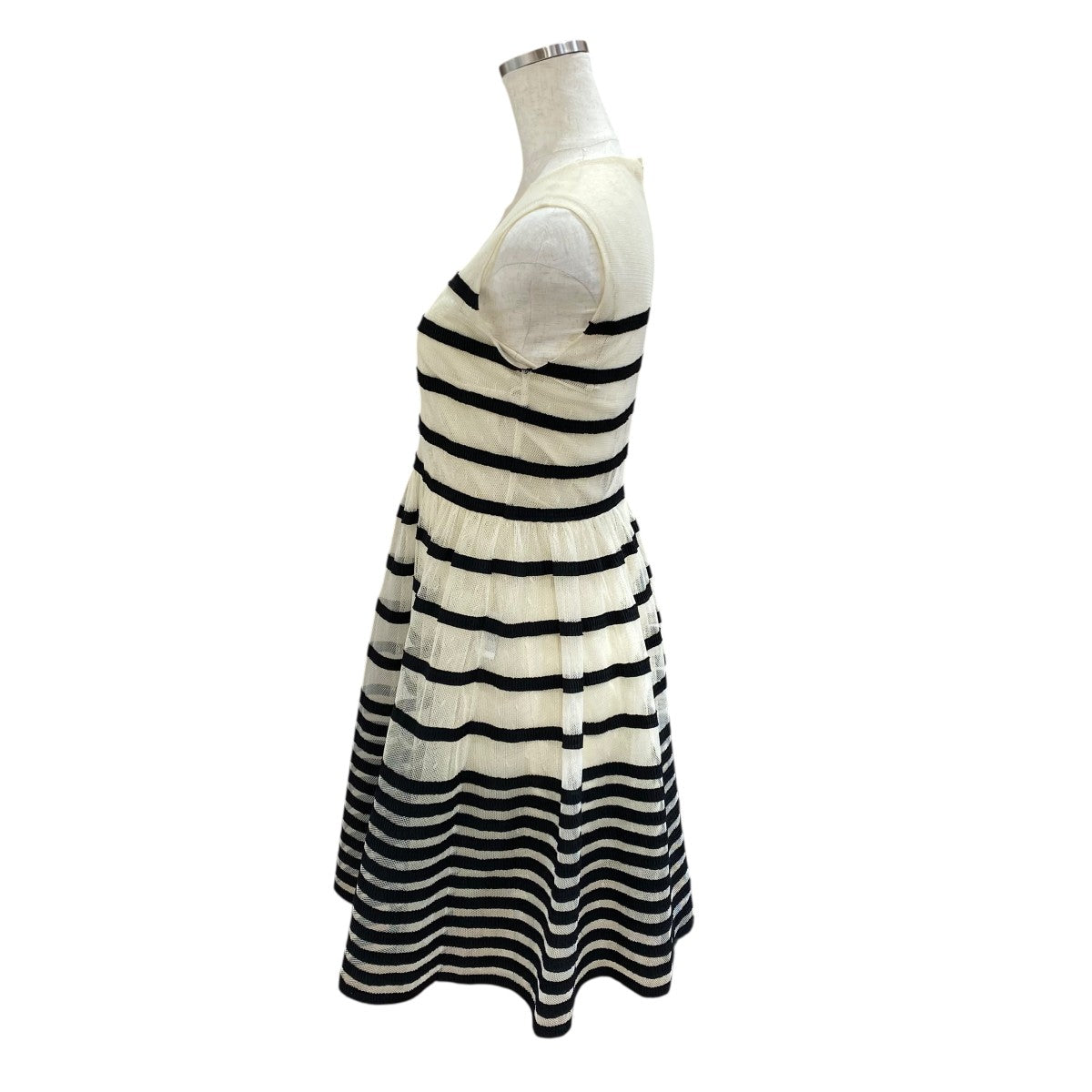 Striped Bow Applique Mini DressSR0VA05J4KH