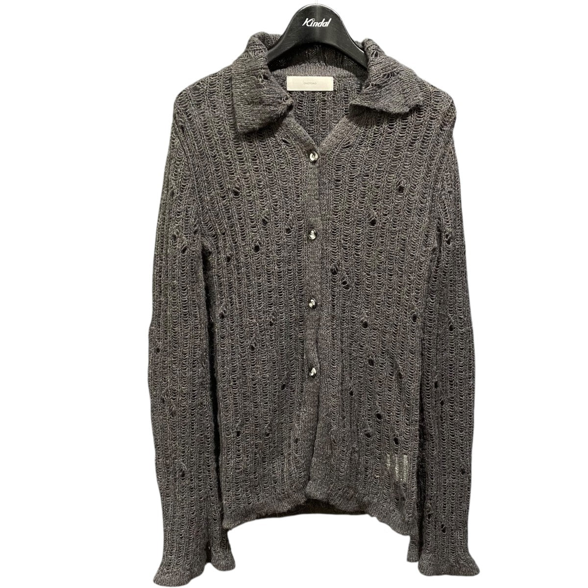 OHOTORO（オオトロ）Sheer Cardigan OHOTORO(オオトロ) Feather damage cardigan グレー サイズ F