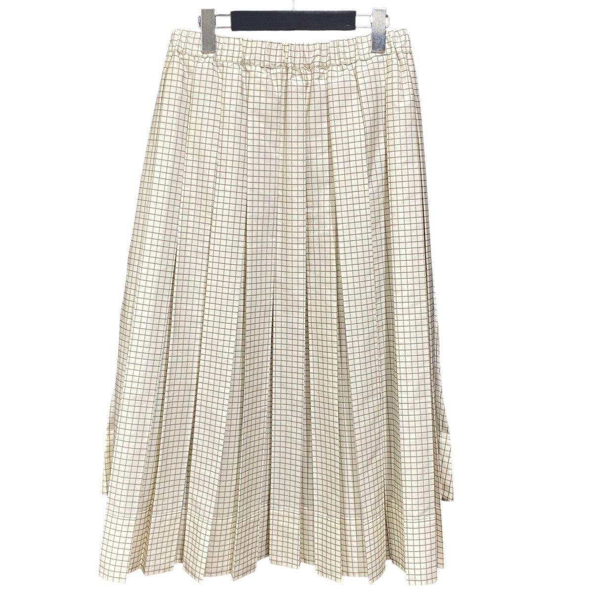 Plan C ノートブックチェックタフタプリーツミディスカートGOCAD30E0Z 古着・中古-2枚目のアイテム画像