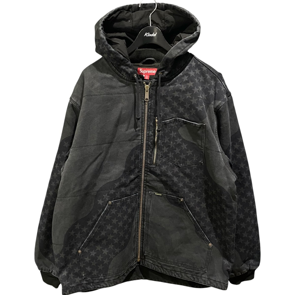 26SSFlag Quilted Hooded Work Jacket