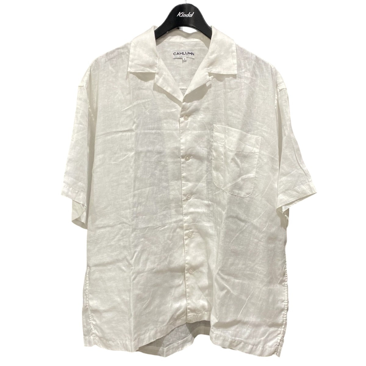 Linen Open Collar Short Sleeve Shirt1006390900008
