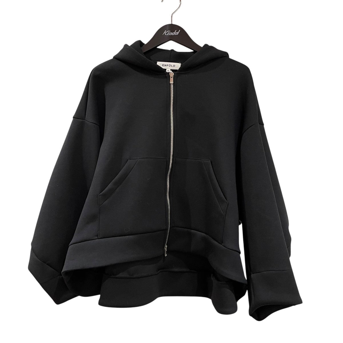 ENFOLD  エンフォルド　SOLID HOODIE 38 黒 ENFOLD エンフォルドSOLID HOODIE 38 黒