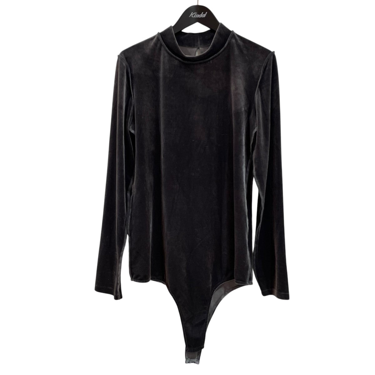JOHN(ジョン) Velvet High Collar Bodysuitベロアカットソー グレー 