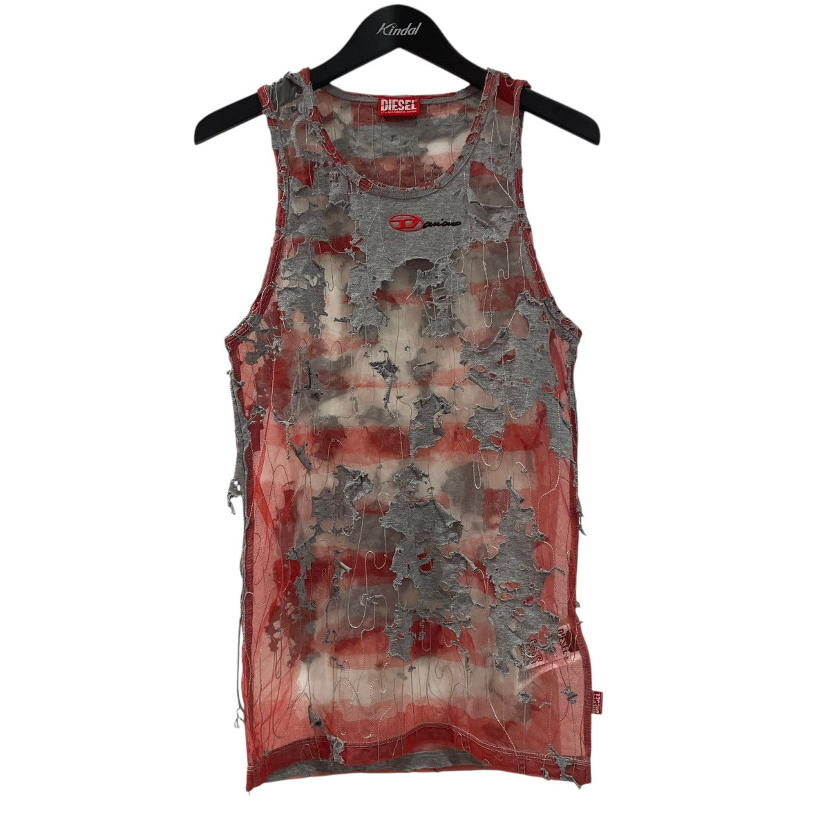 DIESEL T-LIFTY-DEVOR-DD Damiano David JERSEY TOPSバーンアウト加工 