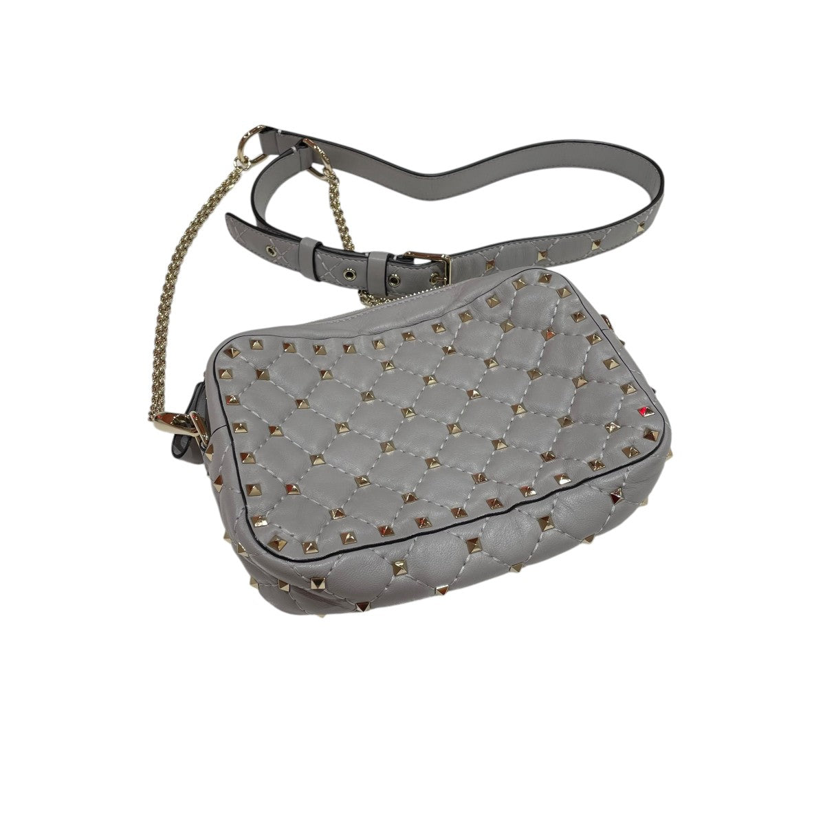VALENTINO スタッズ付きショルダーバッグ グレー