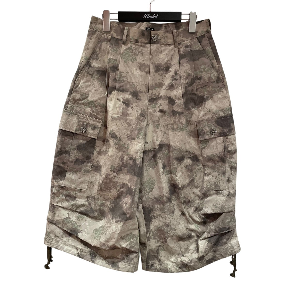 les six 25SSDANGEROUS CAMO WEIRD PANTSワイドハーフパンツTJUGOFEM-8-PT-DCWP 古着・中古-1枚目のアイテム画像