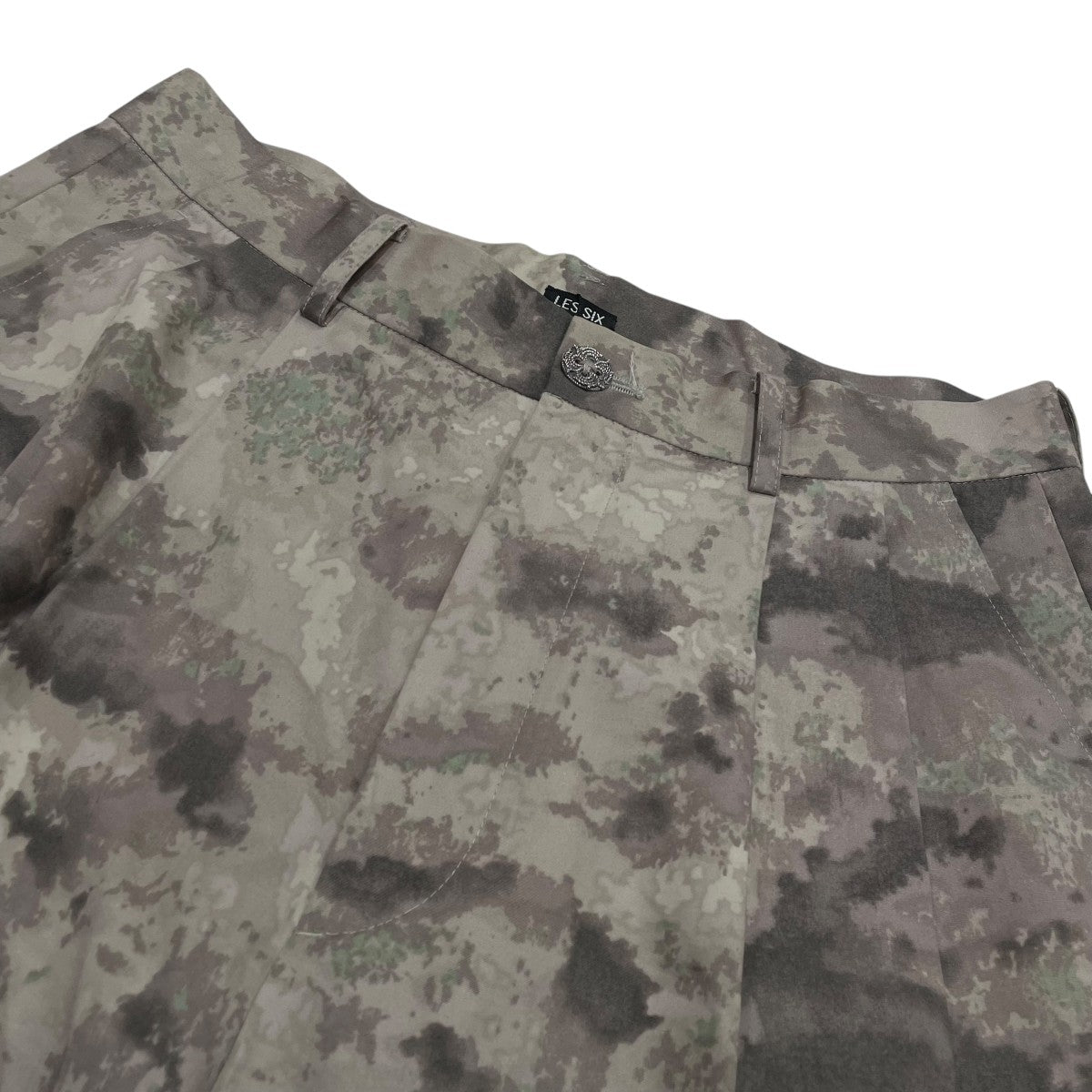 les six 25SSDANGEROUS CAMO WEIRD PANTSワイドハーフパンツTJUGOFEM-8-PT-DCWP 古着・中古-3枚目のアイテム画像