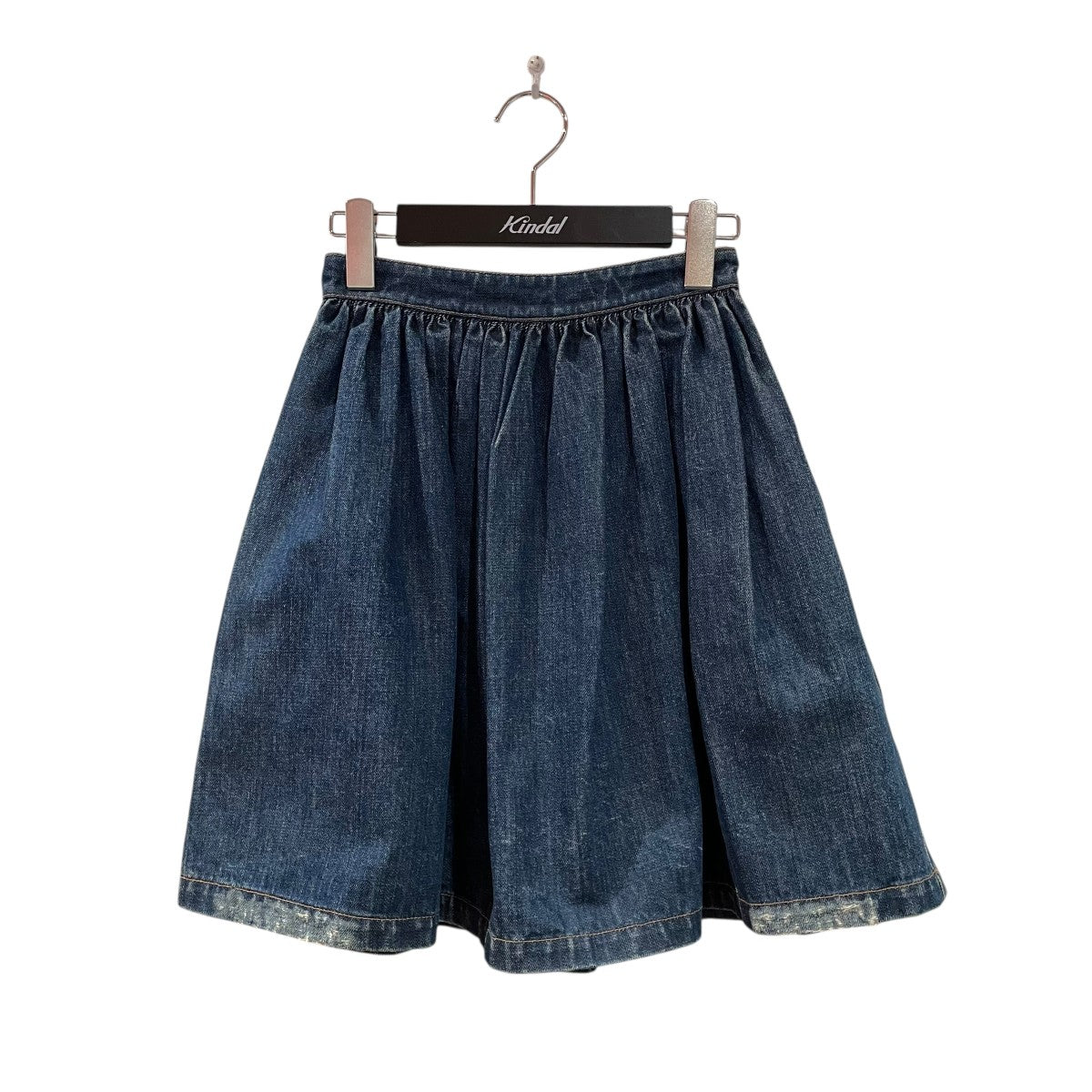 MIU MIU(ミュウミュウ) ユーズド加工デニムギャザースカートデニム  