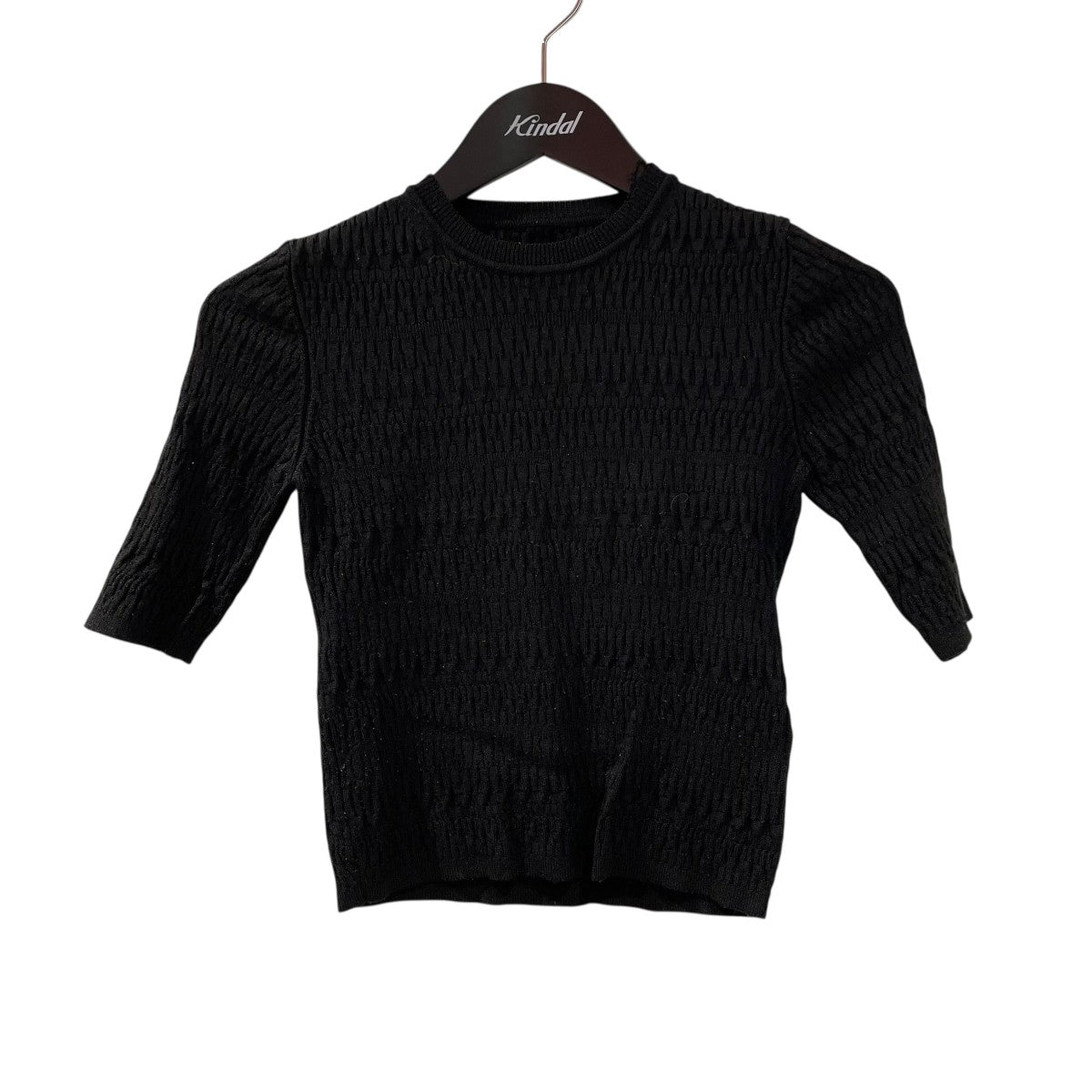 22SSGeometric Ribbed Knitted Top半袖ニットMM22PS-KN738