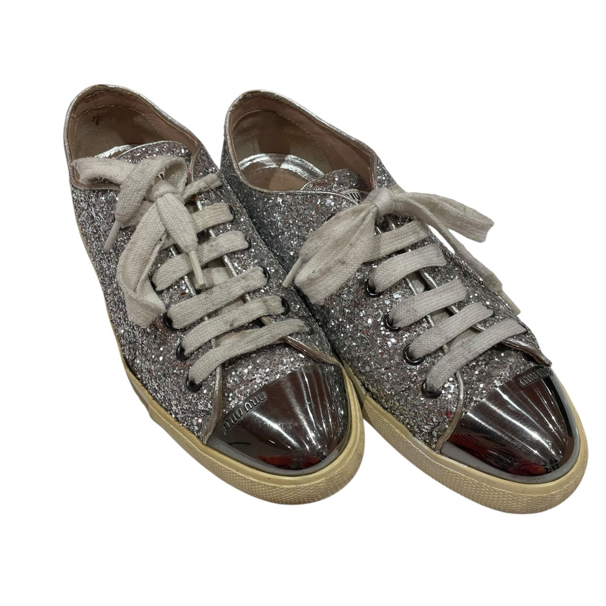 MIU MIU(ミュウミュウ) ラメグリッタースニーカーローカットスニーカー  