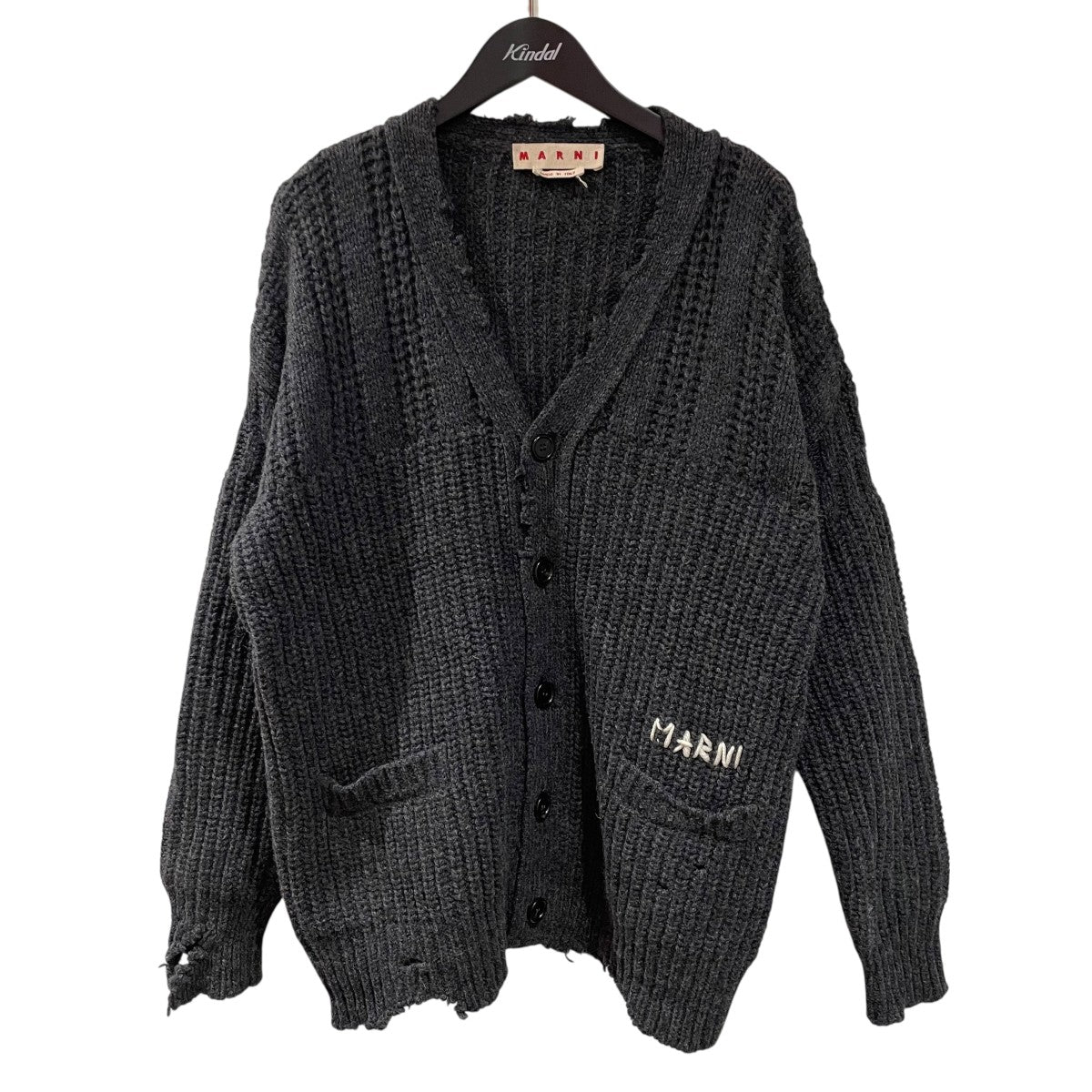 マルニ　ウール100% カーディガン　ひじアップリケ付き　36 マルニ ウール100% カーディガン ひじアップリケ付き 36