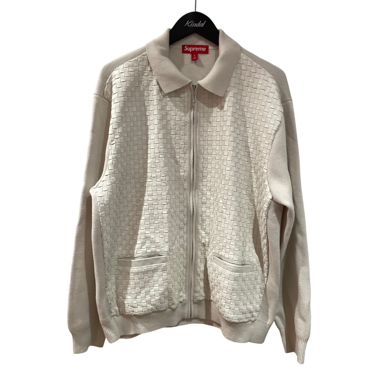 supreme シュプリーム　ジップカーディガン　M Supreme(シュプリーム) 24AWWoven Leather Zip Up Cardigan