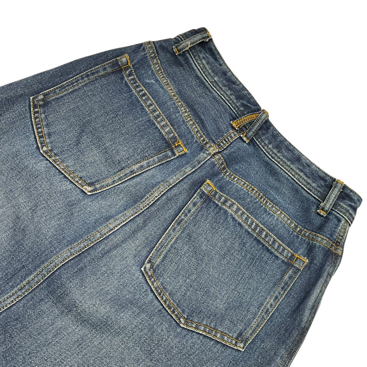ユーズド加工デニムナロースカート085-72012