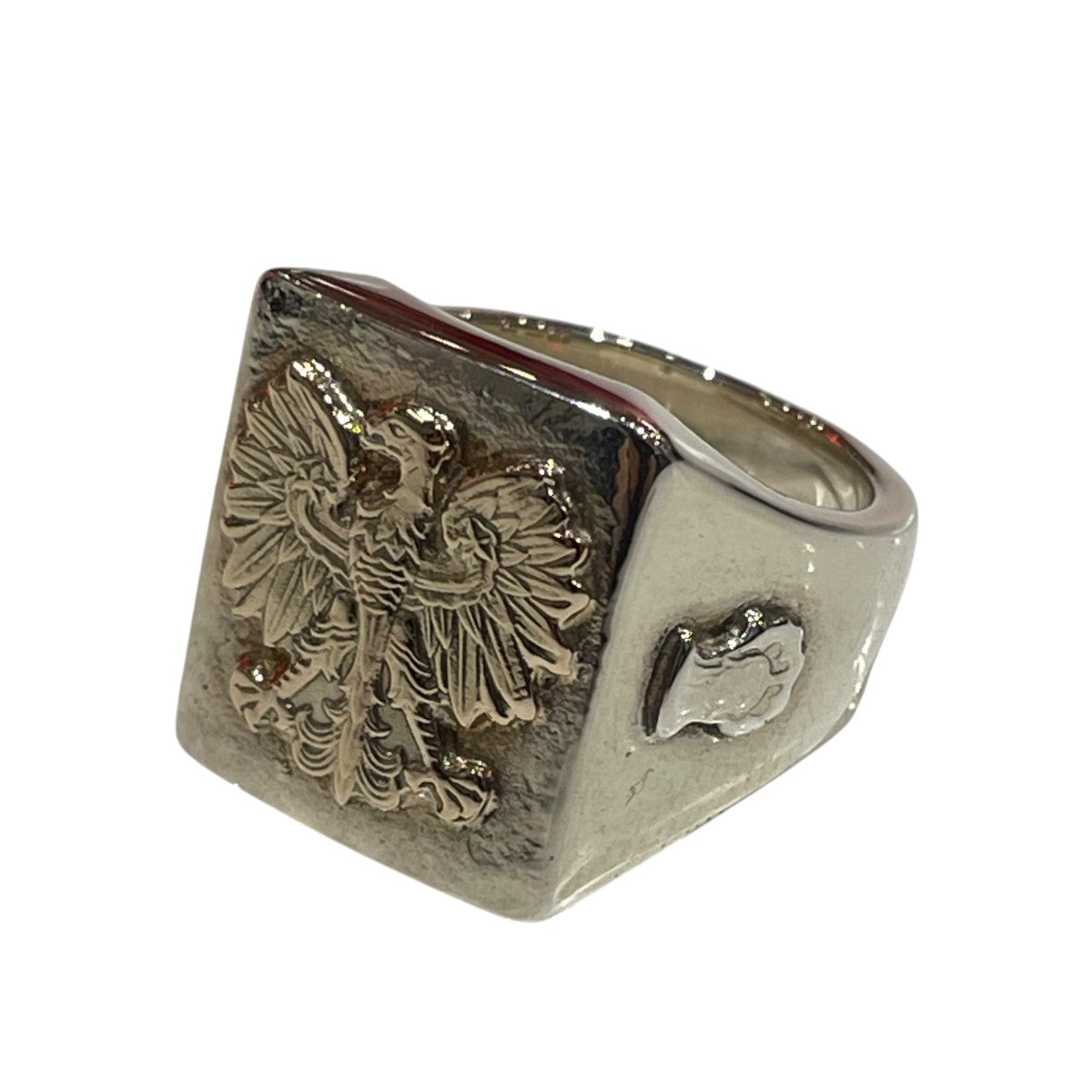 WAKAN SILVER SMITH Rectangle signet ring flowerリングR-092 古着・中古-1枚目のアイテム画像