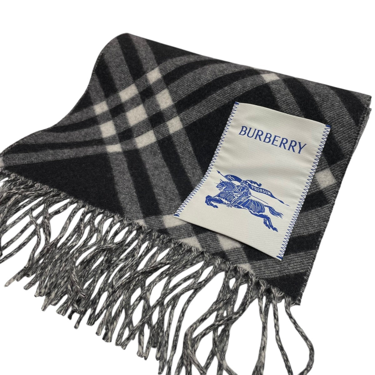 BURBERRY ロゴ入りマフラー ブラック/グレー BURBERRY(バーバリー) マフラー8099650 8099650 ブラック｜【公式