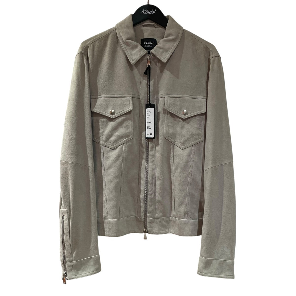 EMMETI(エンメティ) JACK ZIP CAMOSCIO ACCIAIOスエードジップ