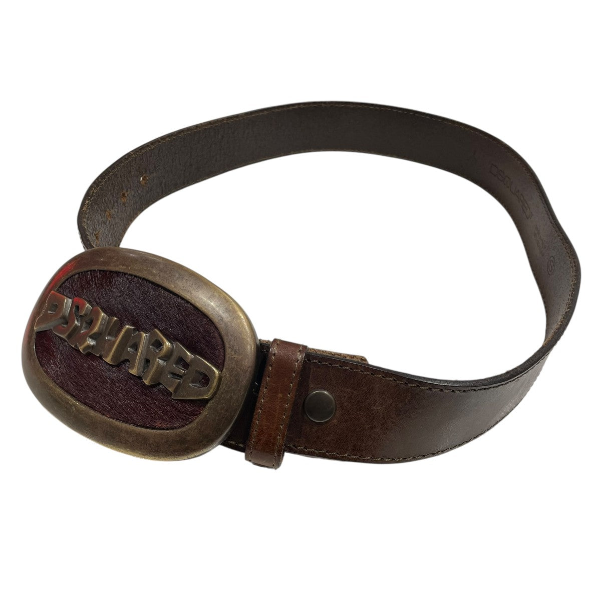 Dsquared2　Lady　ロゴ　　レザーベルト　ブラウン DSQUARED2(ディースクエアード) レザーベルト ブラウン｜【公式