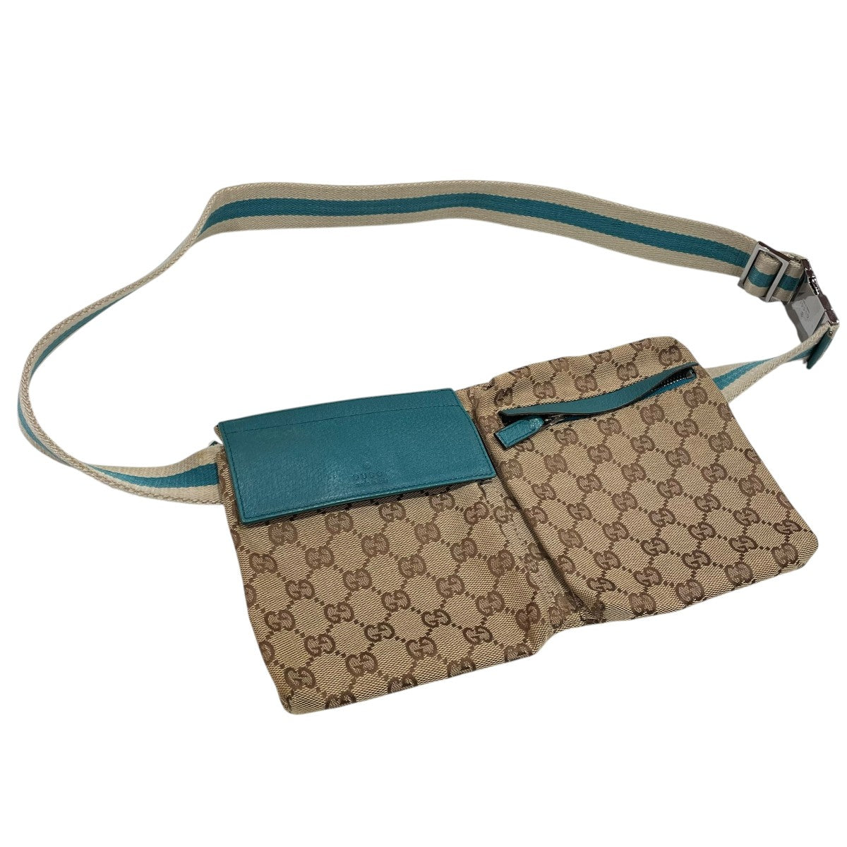 GUCCI ベージュ 28566 グッチウエストポーチ 楽天市場】【布袋あり☆】GUCCI レザー　グリーン グッチ　ウエストポーチ　GGキャンバス バッグ