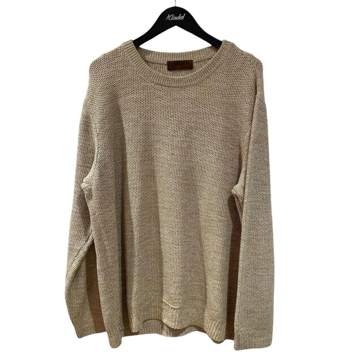 malo マーロ　コットン　リネン　Ｖネックニット　ベージュ TOMORROW LAND tricot(トゥモローランドトリコ) コットンリネン クルー