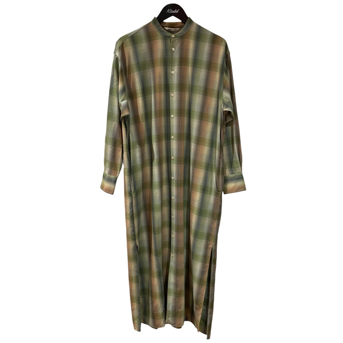 AURALEE(オーラリー) SUPER LIGHT WOOL CHECK MAXI ONE-PIECEシャツ