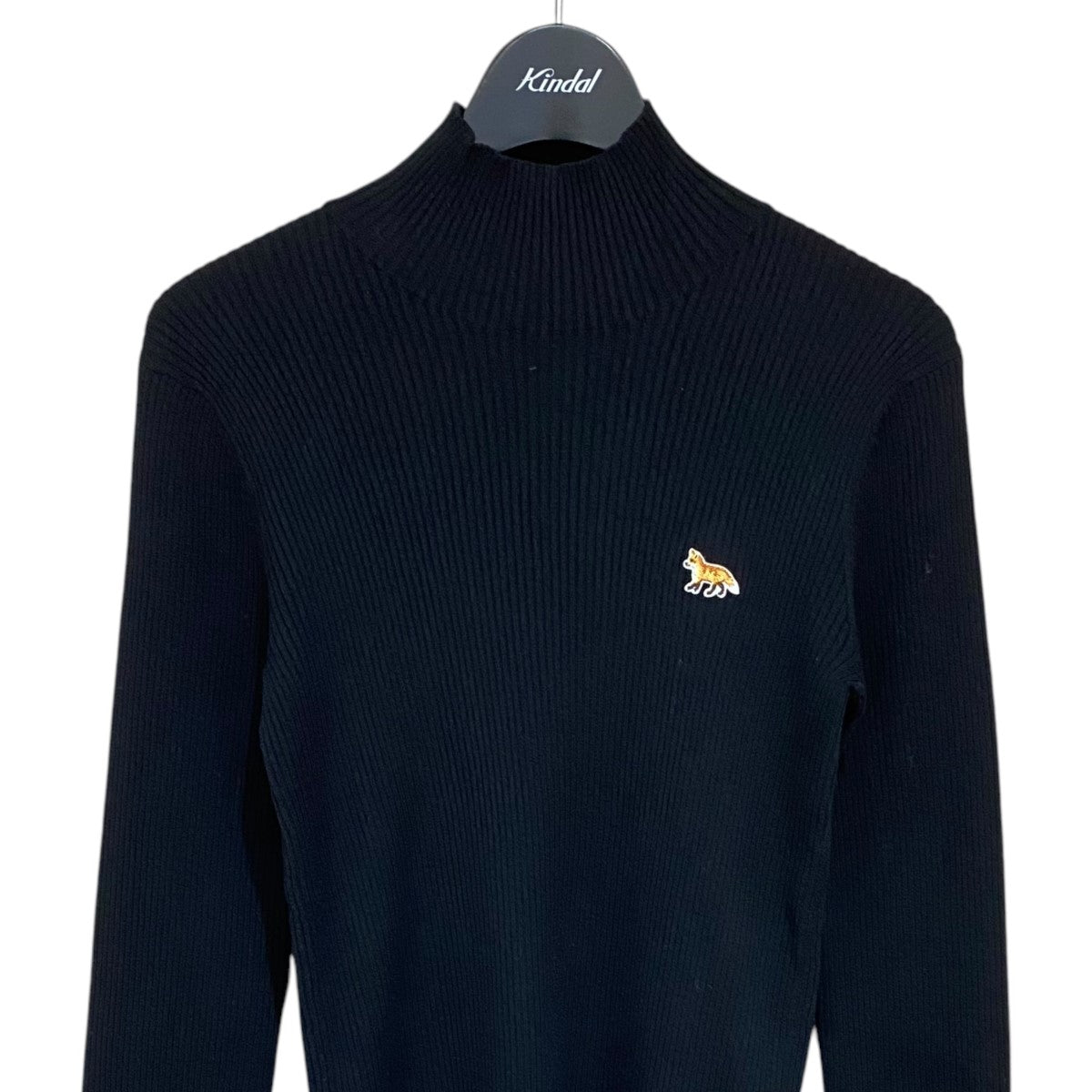 BABY FOX PATCH FINE RIBBED TURTLENECK ニット