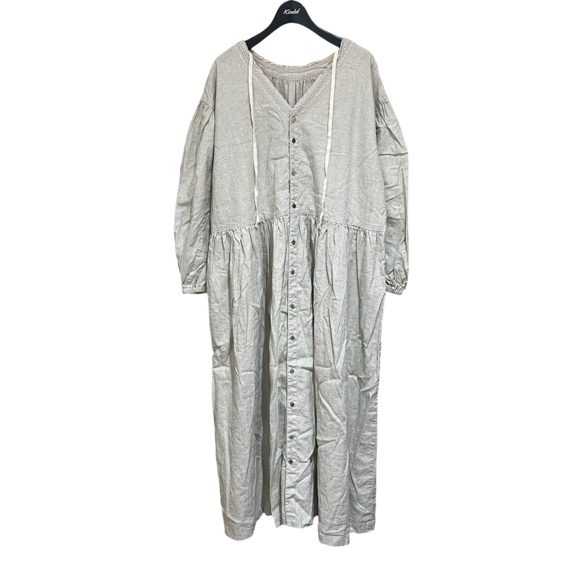 nest Robe 小菅くみさん別注01234-1429 バックVネックレースギャザーワンピース 古着・中古-1枚目のアイテム画像