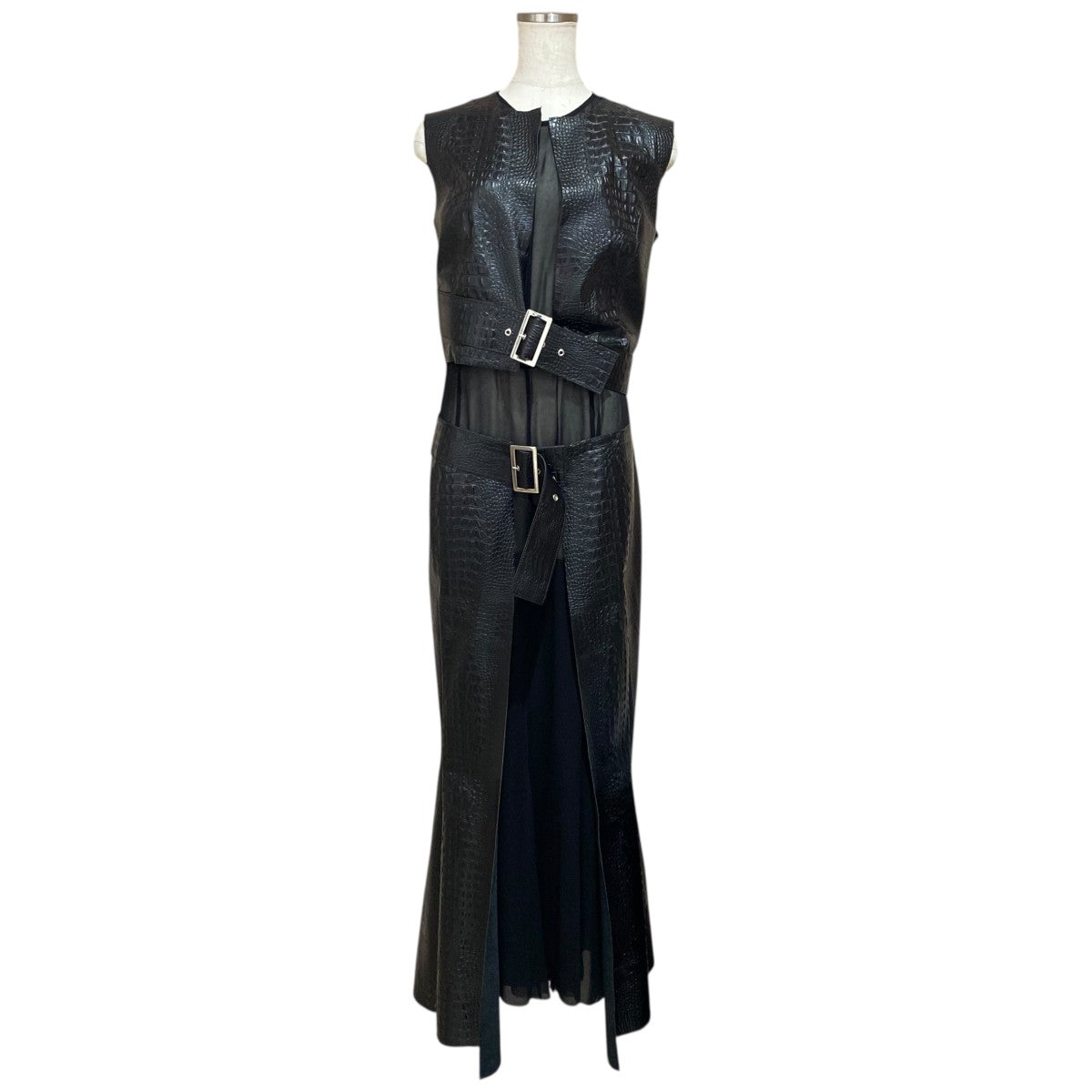 JUNYA WATANABE 24AWラップアラウンドベルテッドドレスJN-O018 古着・中古-1枚目のアイテム画像