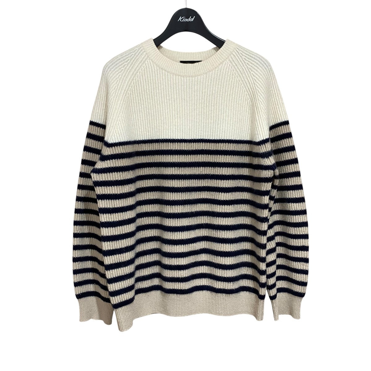 Drawerドゥロワー】カシミヤシルク ボーダーニット ドゥロワー Drawer