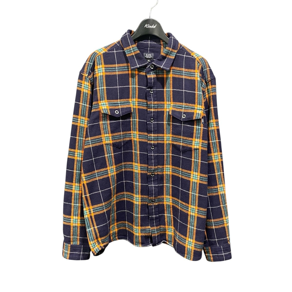 COTTON FLANNEL NAVY CHECK SHIRT24RS-0807