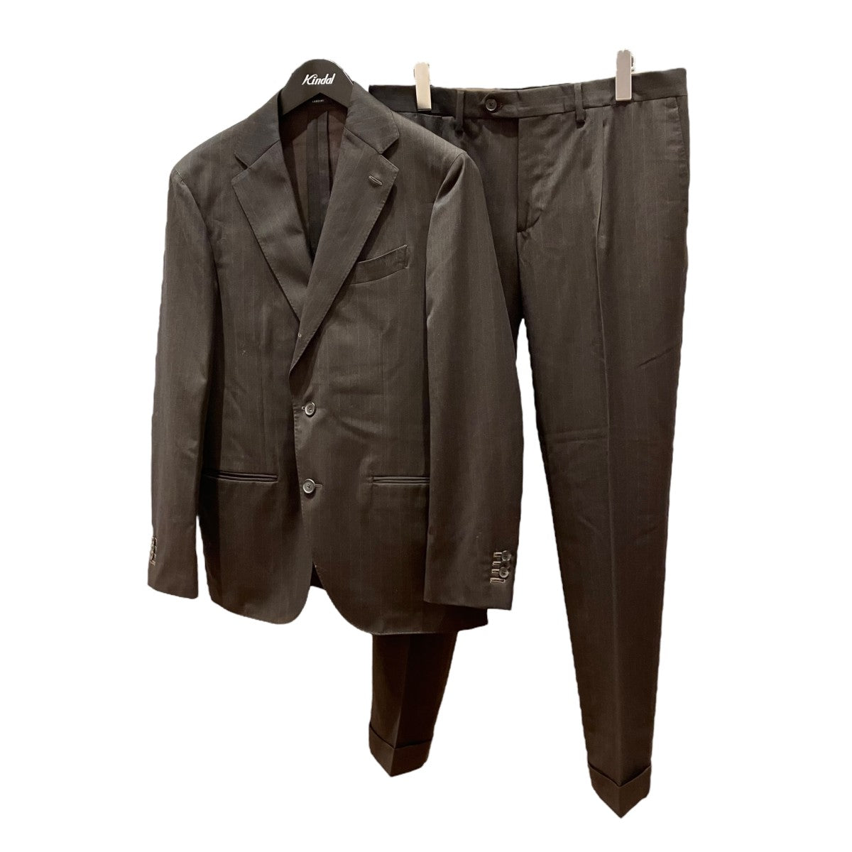LARDINI ウールストライプセットアップスーツJQ0866AQ 古着・中古-1枚目のアイテム画像
